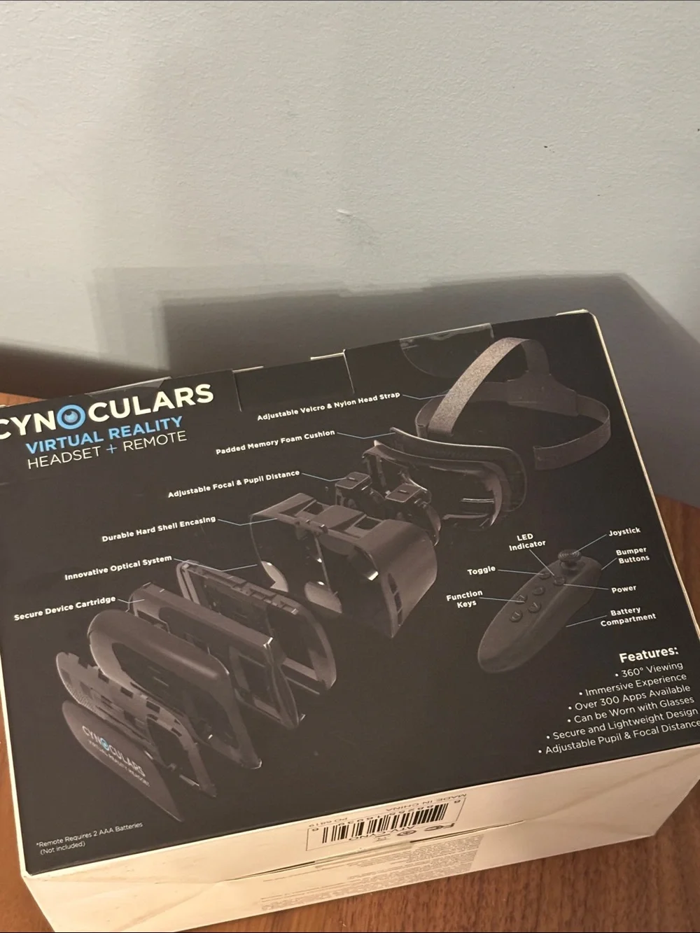 Hype Cynoculars Virtual Reality Headset with Remote - White